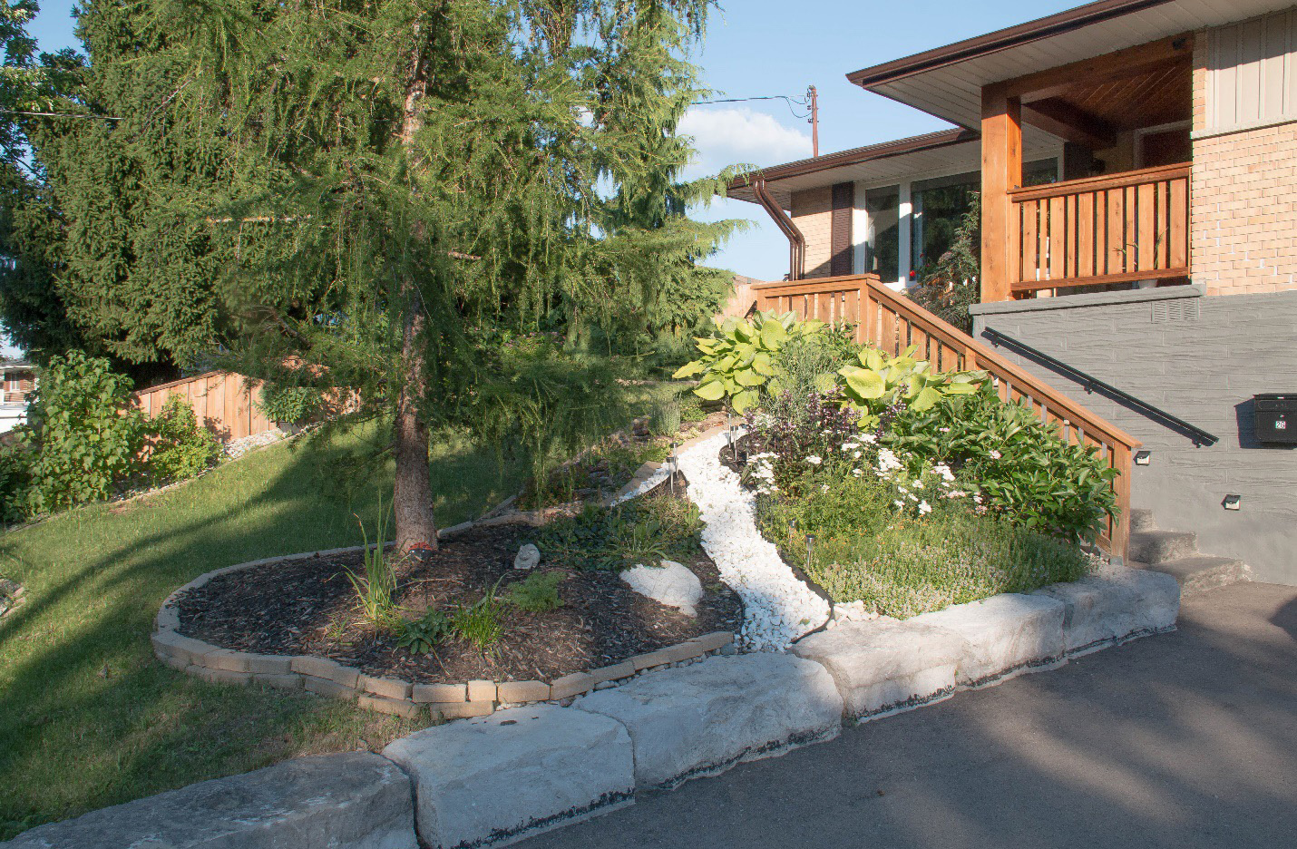 a sloped garden in Kitchener Ontario